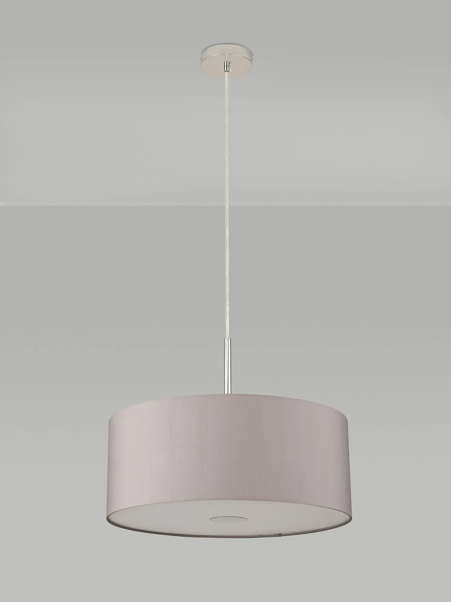 Baymont 50cm Pendant 1 Light Polished Chrome, Grey, Frosted Diffuser DK0150  Deco Baymont CH GR